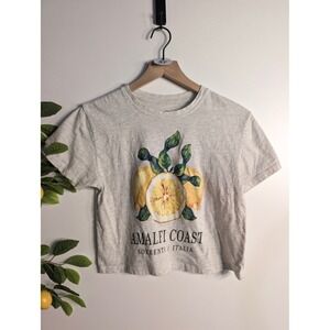 Amalfi Coast Lemon Graphic Tee Sz M cropped